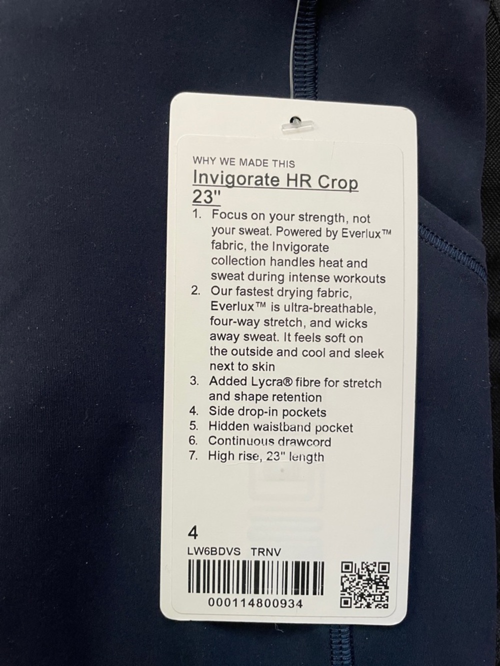 Lululemon Invigorate HR Crop 23"